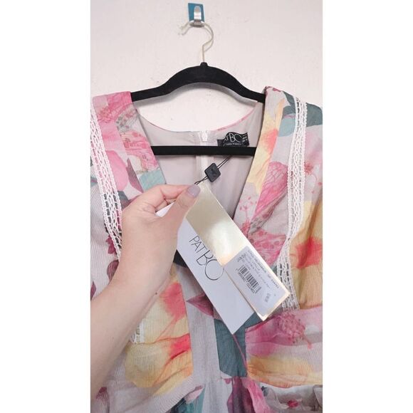 PatBo Hibiscus Lace Trim Cut Out Maxi Dress in Vanilla US12 - Picture 10 of 12